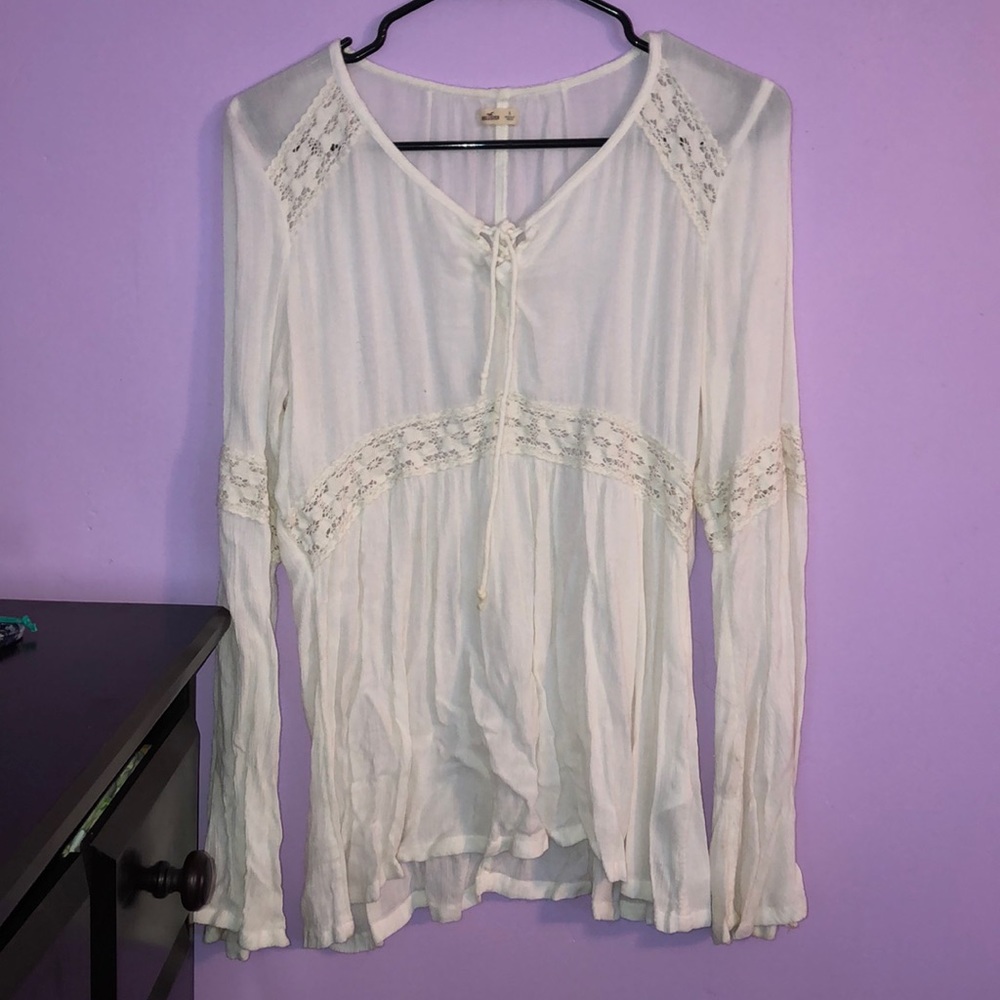 White Flowy Top
